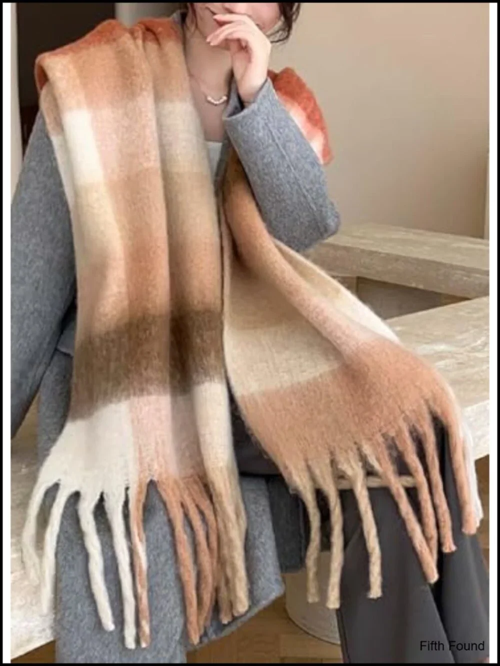 Warm Winter Scarf Long Shawl Thick Blanket Wrap Plaid